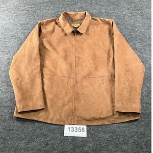 Tri-Mountain Gold Jacket Womens XL Brown Excellent Vintage Faux Suede Full Zip